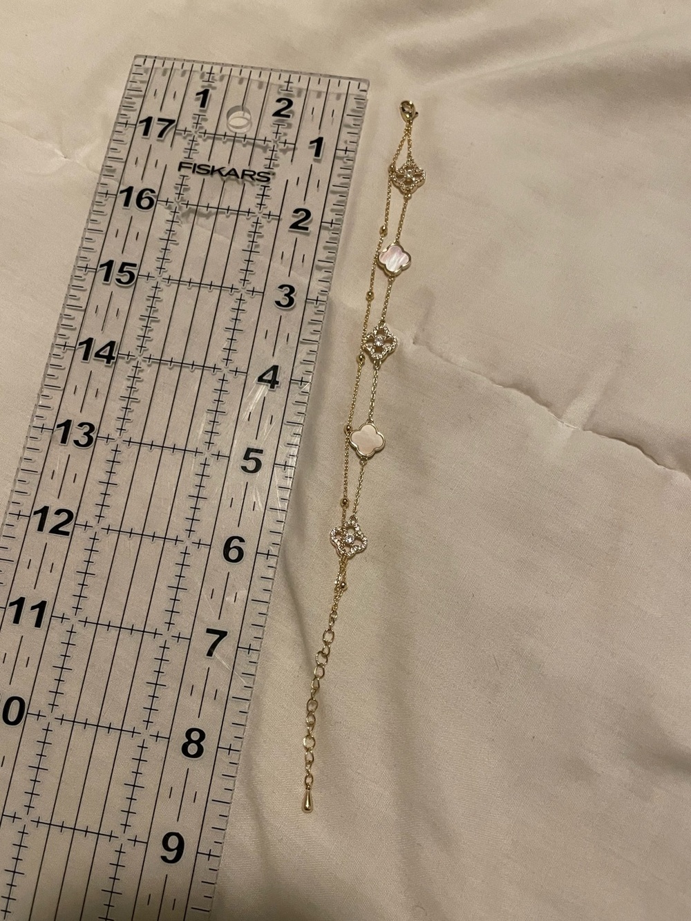 New - 14k gold plated double clover bracelet - Picture 3 of 3